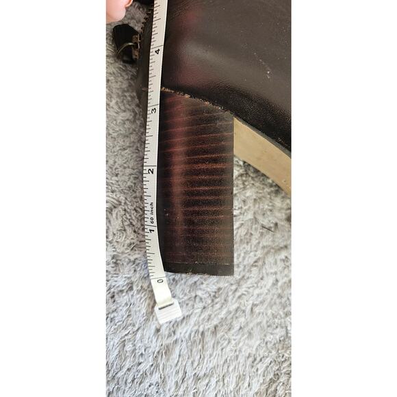 Land's End Rowe Back Zip Leather Stacked Heel Ankle Booties Women Size 7B Black - Picture 8 of 8